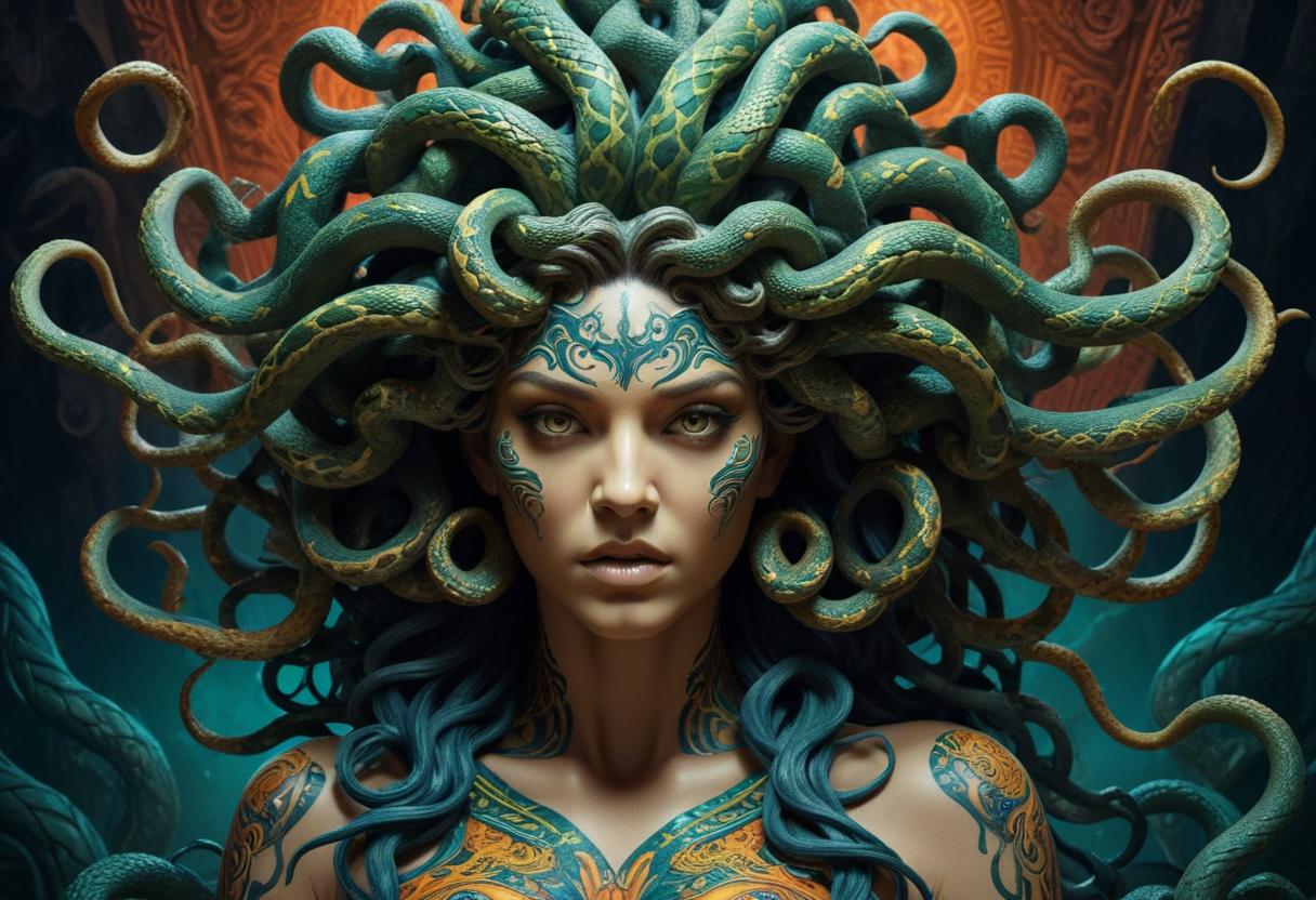 Medusa tatueringens betydelse – en stark symbol för styrka illustration